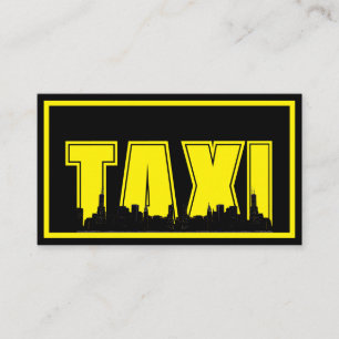 Yellow TAXI yellow frame taxi driver service cabby Business Card