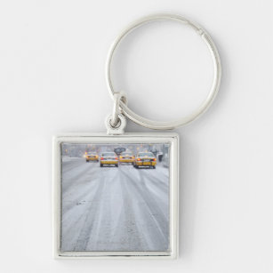 Yellow Taxis in Blizzard Key Ring