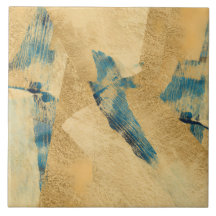 Yellow Teal Textured Ceramic Tile