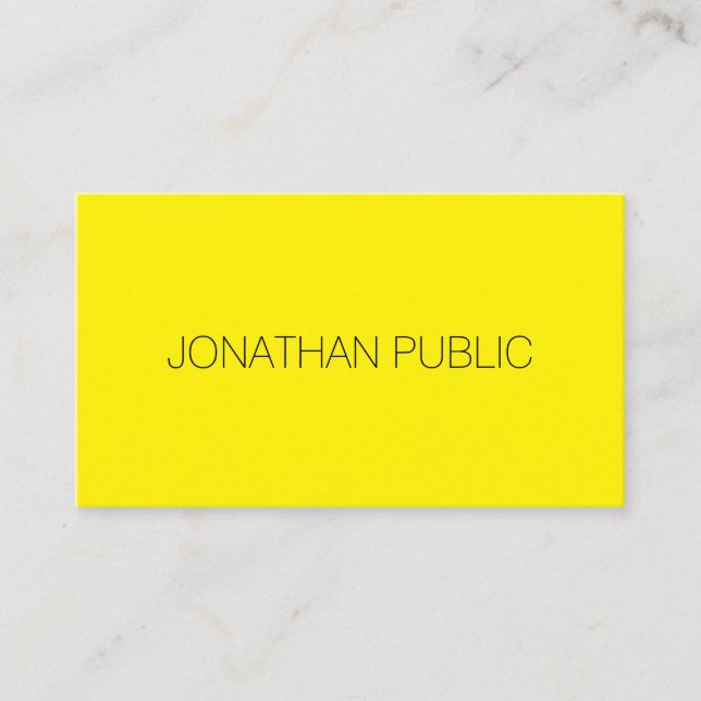 Yellow Template Professional Modern Elegant Trendy Business Card (Front)