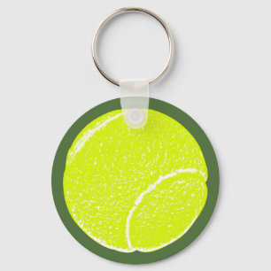 yellow tennis ball key ring