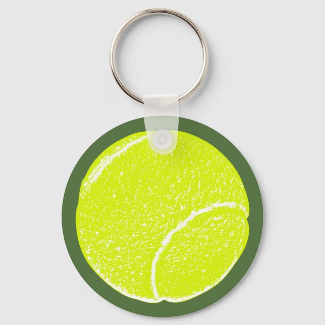 yellow tennis ball key ring (Front)