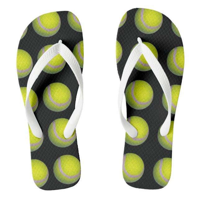 Yellow Tennis Ball Pattern, Jandals (Footbed)
