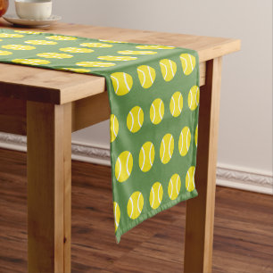 Yellow tennis ball pattern table runner for party