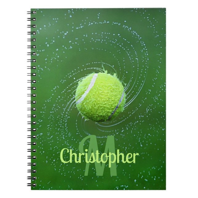 Yellow Tennis Ball Personalised Notebook (Front)
