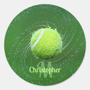 Yellow Tennis Ball Personalized Classic Round Sticker