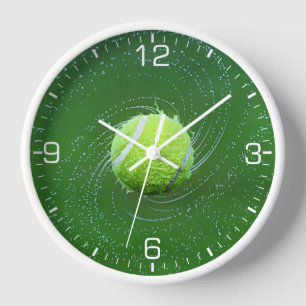 Yellow Tennis Ball Personalized Clock
