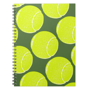 yellow tennis ball spiral notebook