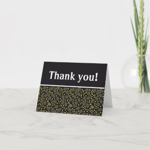 Yellow Tennis Rackets & Balls Pattern Appreciation Thank You Card
