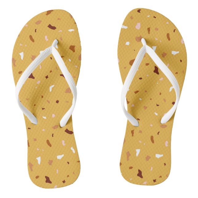 Yellow Terrazzo Pattern Jandals (Footbed)