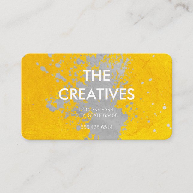 Yellow Texture | Brushed Expressive Artistic Business Card (Front)