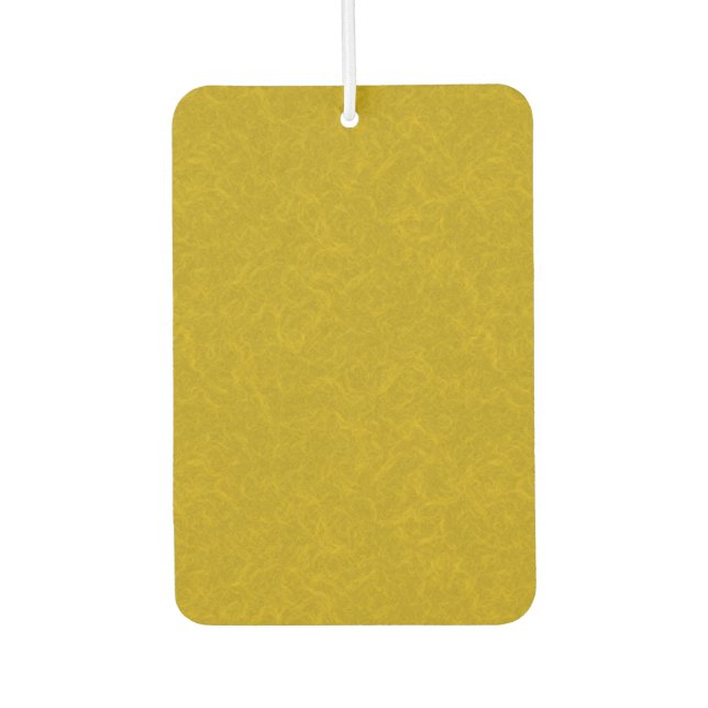 Yellow textured surface with  swirling pattern car air freshener (Front)