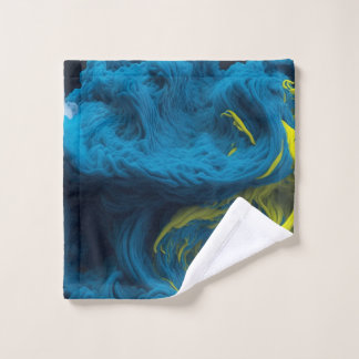 Yellow & Tha Smoke Modern Abstract Wash Cloth
