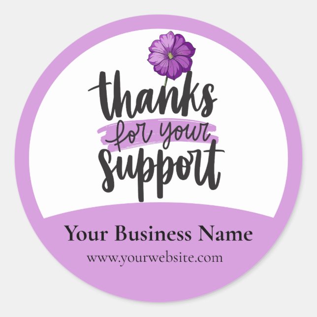 Yellow Thank you packaging sticker (Front)