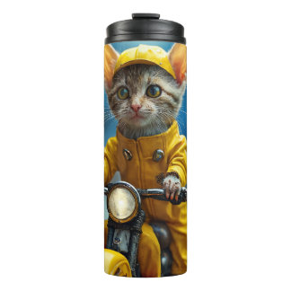 Yellow Thermal Tumbler with World's Smallest Cat