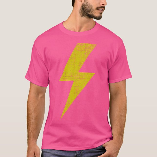 Yellow Thunderbolt Bolt Lightning Team T-Shirt (Front)