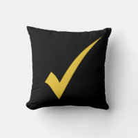 Yellow Tick Check Symbol Sign Mark Cushion