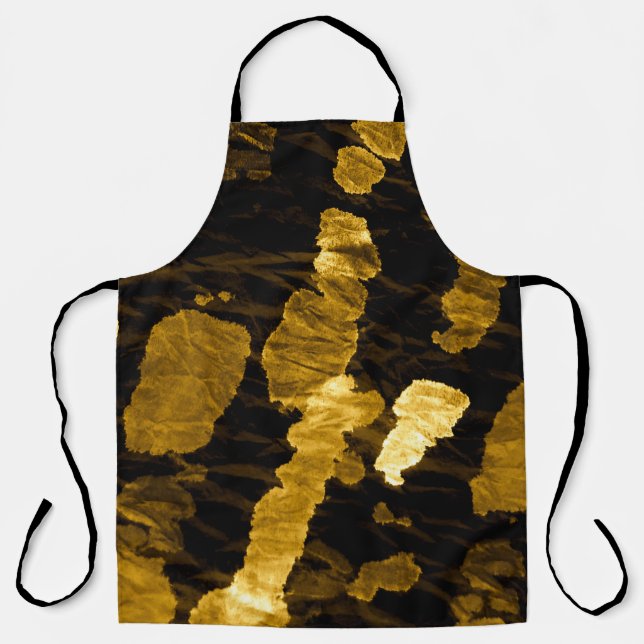 Yellow tie-dye splash, watercolor pattern. apron (Front)