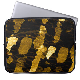 Yellow tie-dye splash, watercolor pattern. laptop sleeve