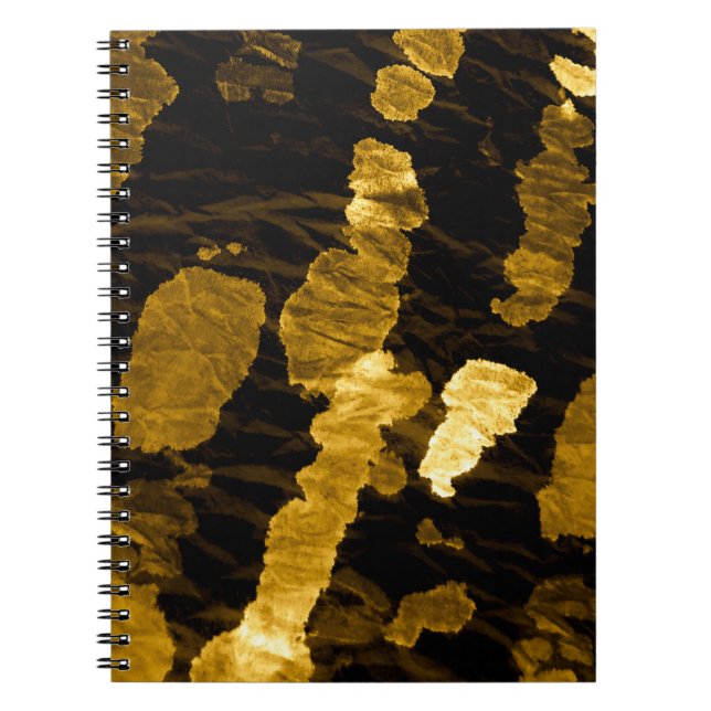 Yellow tie-dye splash, watercolor pattern. notebook (Front)