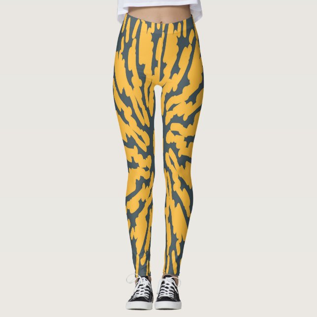 Yellow tiger "Ratti_Creative_Arts" Leggings (Front)