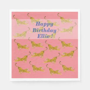 Yellow Tigers Art Napkins