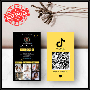Yellow TikTok   Social Media QR Business Card