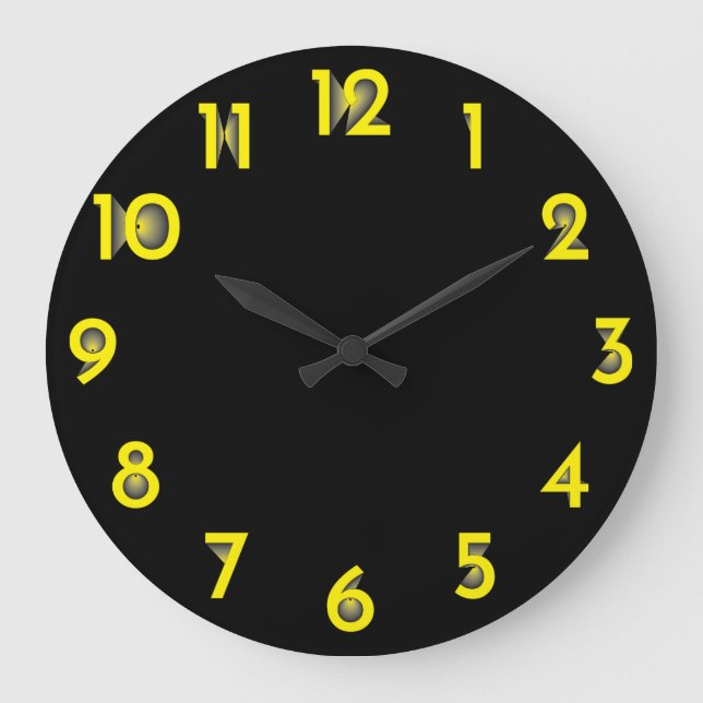 yellow to black gradient large clock (Front)