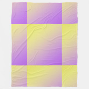 Yellow to Purple Gradient Abstract Fleece Blanket