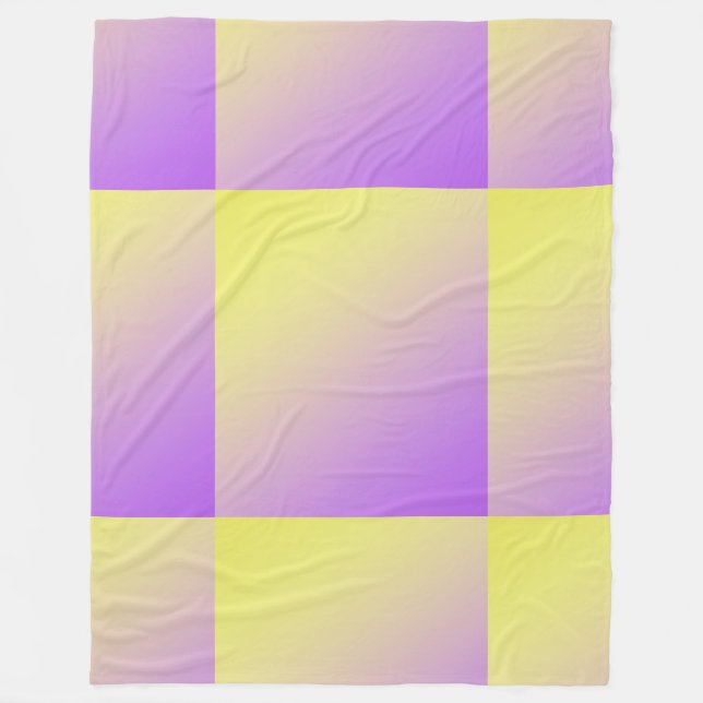 Yellow to Purple Gradient Abstract Fleece Blanket (Front)