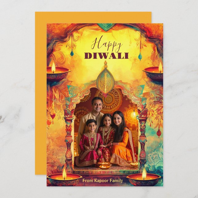 Yellow toned  Diwali Splendour (Front/Back)