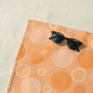 yellow toned polka dots in retro sixties style beach towel