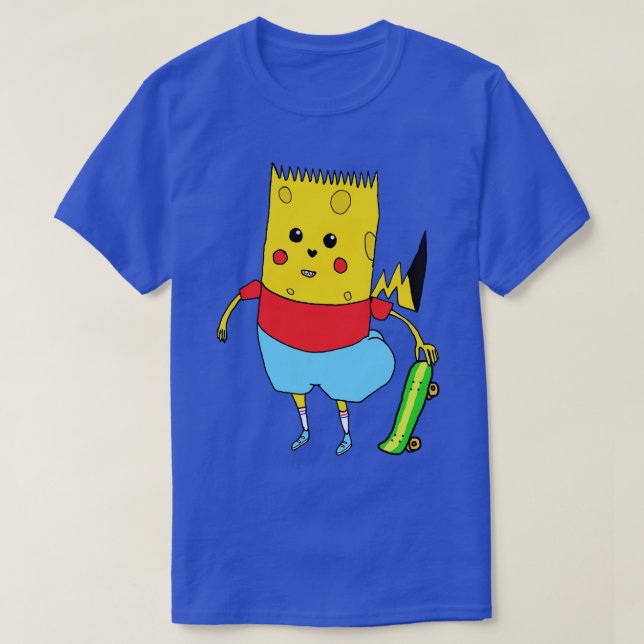 Yellow toon Character SpongeBart PikaPants Knock O T-Shirt (Design Front)