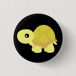 Yellow Tortoise 3 Cm Round Badge