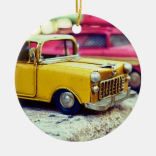Yellow Toy Car Ceramic Tree Decoration