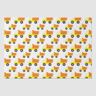 Yellow Toy Construction Truck Tissue Paper