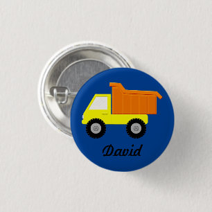 Yellow Toy Truck 3 Cm Round Badge