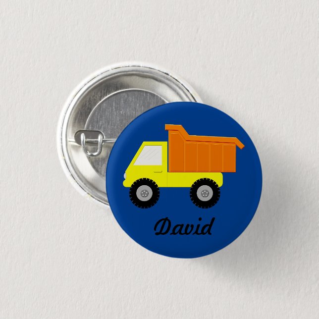 Yellow Toy Truck 3 Cm Round Badge (Front & Back)