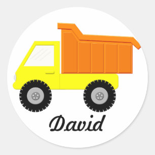Yellow Toy Truck Classic Round Sticker