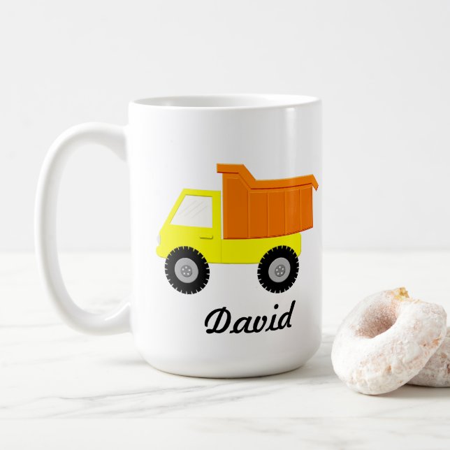 Yellow Toy Truck Coffee Mug (With Donut)