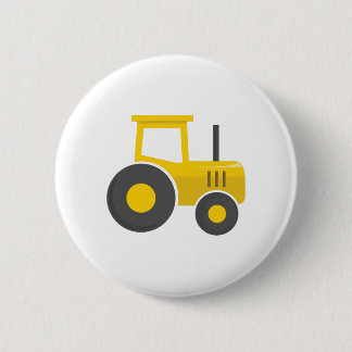 Yellow Tractor 6 Cm Round Badge