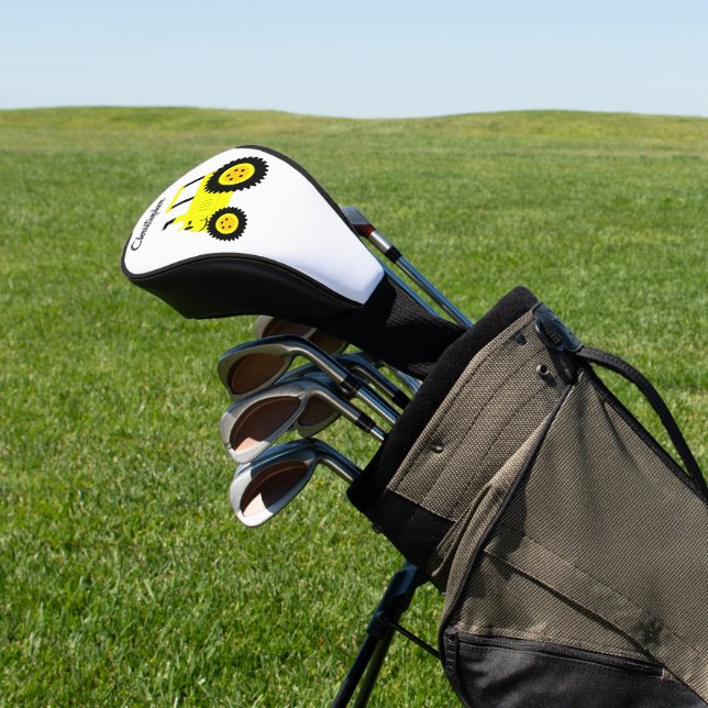 Yellow Tractor Design Golf Head Cover (In Situ)