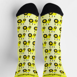 Yellow Tractor Design Personalised Socks