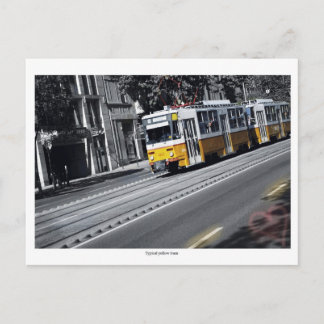 Yellow tram in Budapest Postcard
