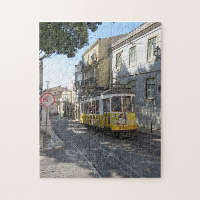 Yellow Tram in Lisbon, Portugal Jigsaw Puzzle (Vertical)