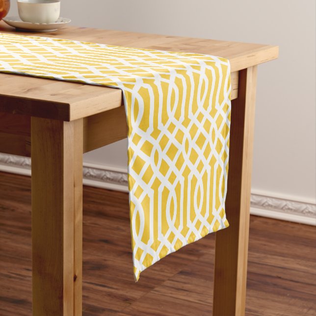 Yellow Trellis Short Table Runner (In Situ)