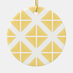 Yellow Trendy Triangle Pattern Ceramic Tree Decoration