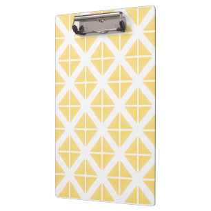 Yellow Trendy Triangle Pattern Clipboard