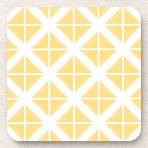 Yellow Trendy Triangle Pattern Coaster