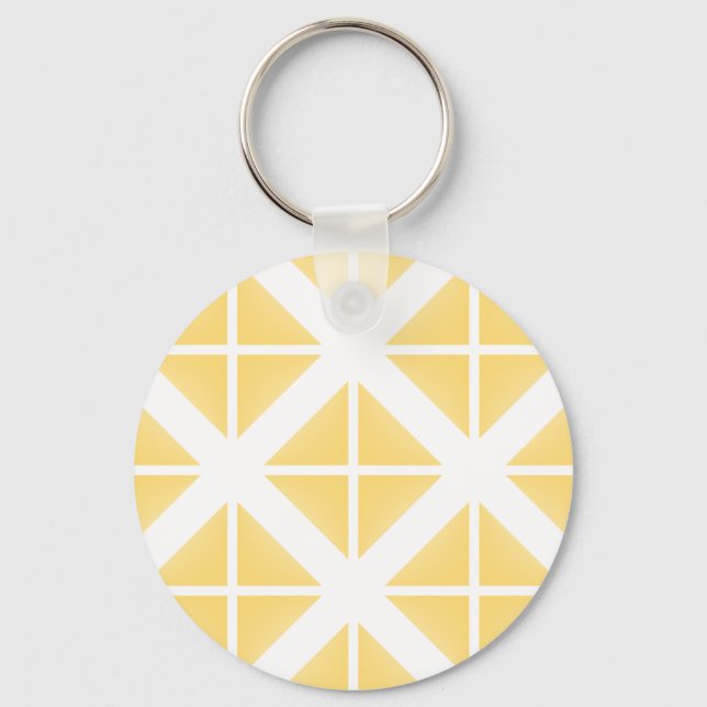 Yellow Trendy Triangle Pattern Key Ring (Front)